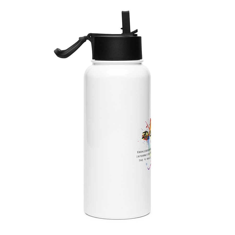 Thumbnail: The Educated Stainless steel water bottle with a straw lid