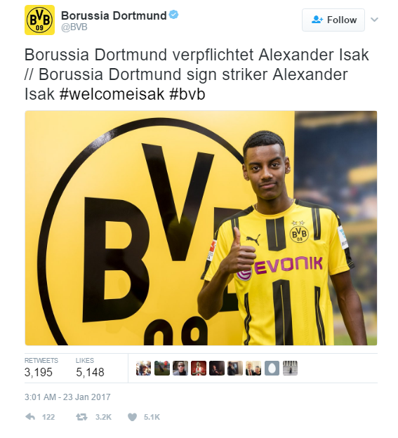 Borussia Dortmund sign with the young striker while Real Madrid fails