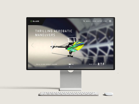 Blade RC Helicopters Product Website mockup