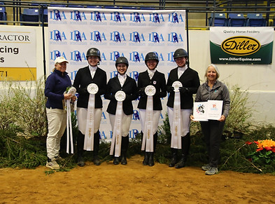 The dressage team winning 4th place at the 2023 IDA National Championship