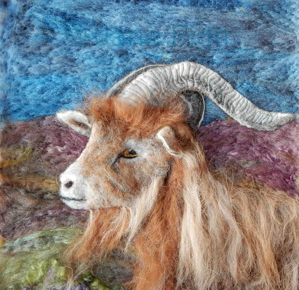 Golden Guernsey goat greetings card