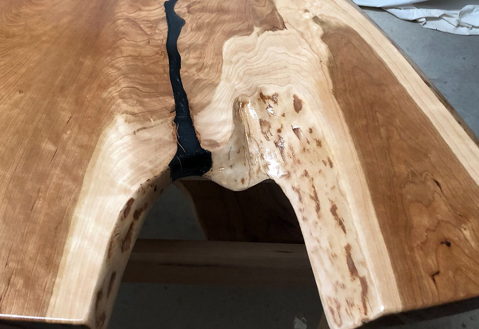 Thumbnail: End Table - Cherry Crotch - Custom Inlay