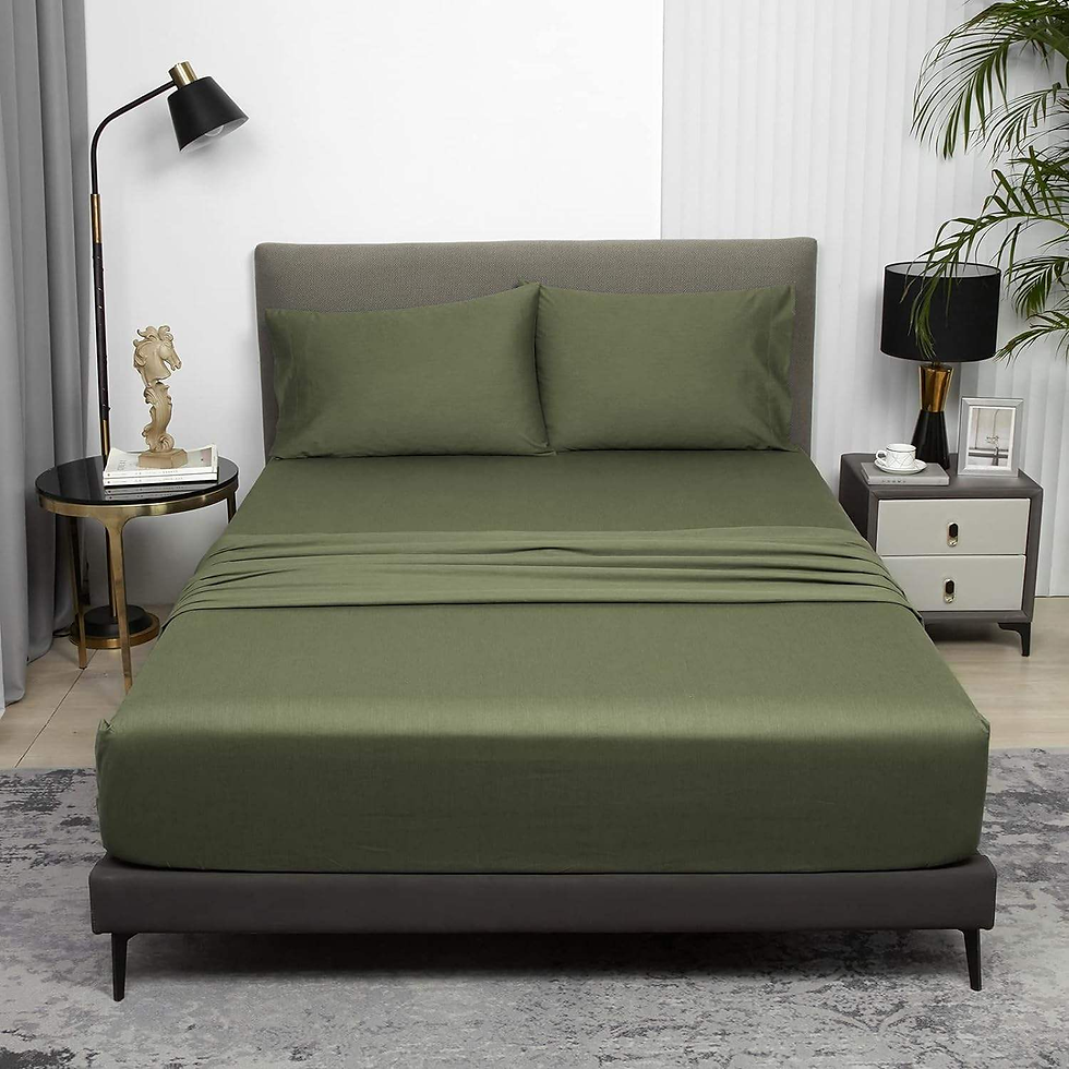 Thumbnail: Oeko-tex Linen Olive Duvet Cover Pillowcase Fitted Sheet Flax Linen Bedding Set