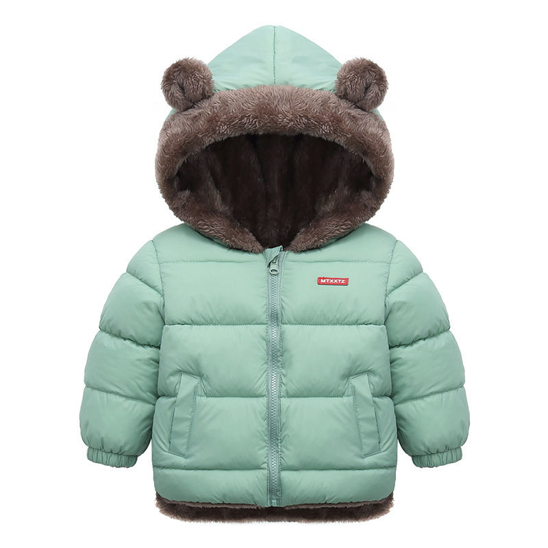 Miniatura: Baby Boys Girls Jacket Hooded Cotton Outerwear Children's Thick Fleece Coat Cash