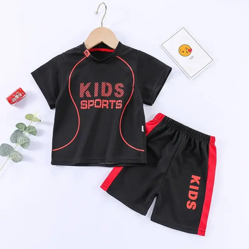 Miniatura: Boys Girls Sports Basketball Clothes Jersey Suit Summer Children Football T Shir