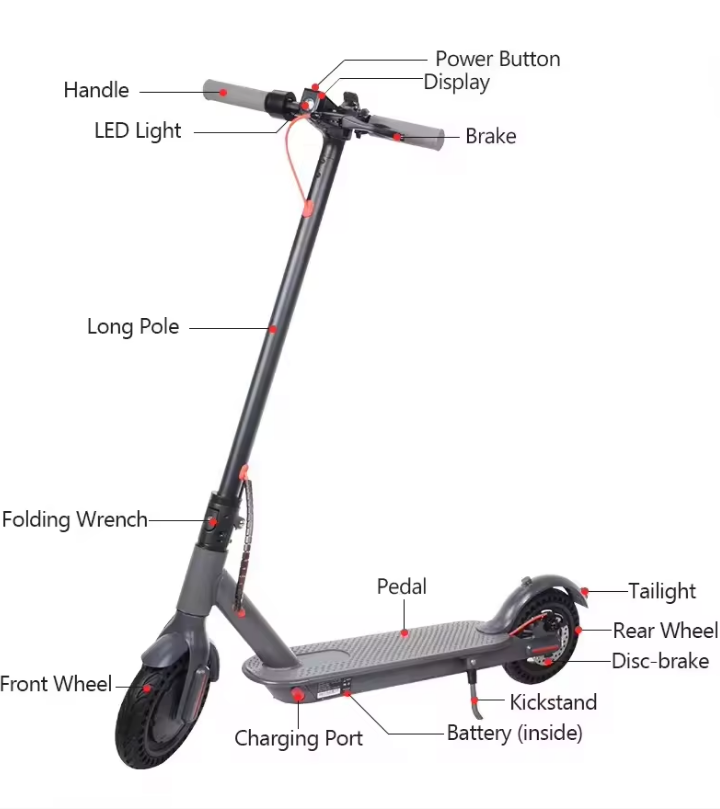 Thumbnail: Foldable E Scooter with 36V10.5Ah 350W Motor 8.5inch M365 Electric Sco