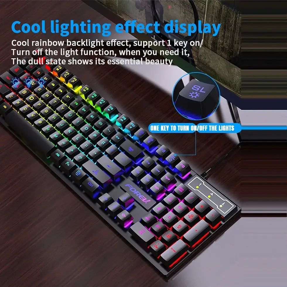 Thumbnail: Mechanical Wired Gaming 104 Key Waterproof Luminous Keyboard