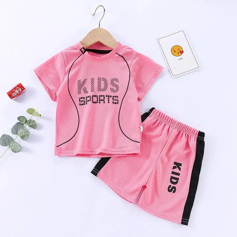 Miniatura: Boys Girls Sports Basketball Clothes Jersey Suit Summer Children Football T Shir