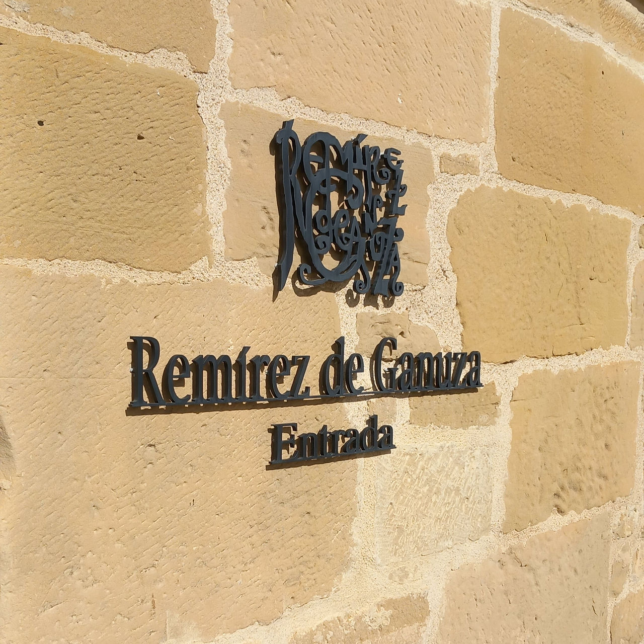 The Remirez de Ganuza sign at the entrance to the winery