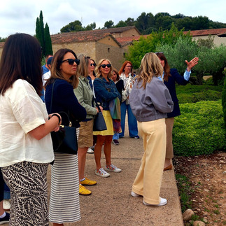 Taking a tour of the extensive grounds at Marques de Murrieta
