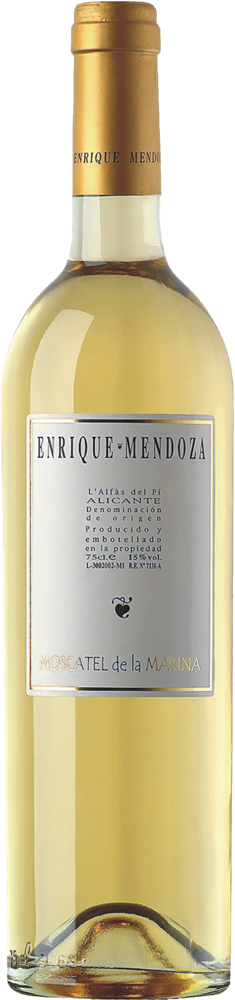 A bottle of Enrique Mendoza Moscatel de la Marina
