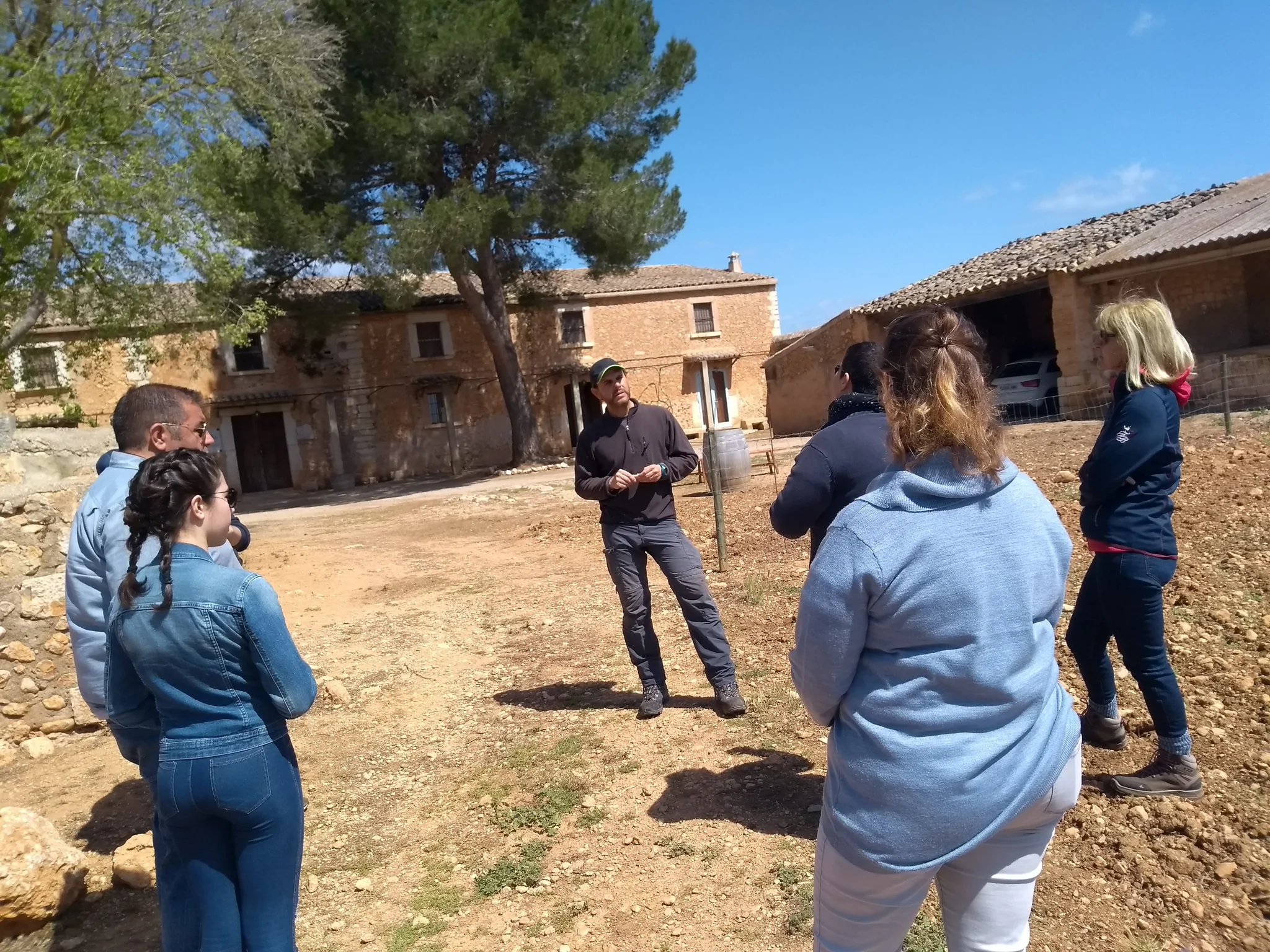 Germán taking some clients on a wine tour around Antonio Nadal Ros Bodegas & Viñedos