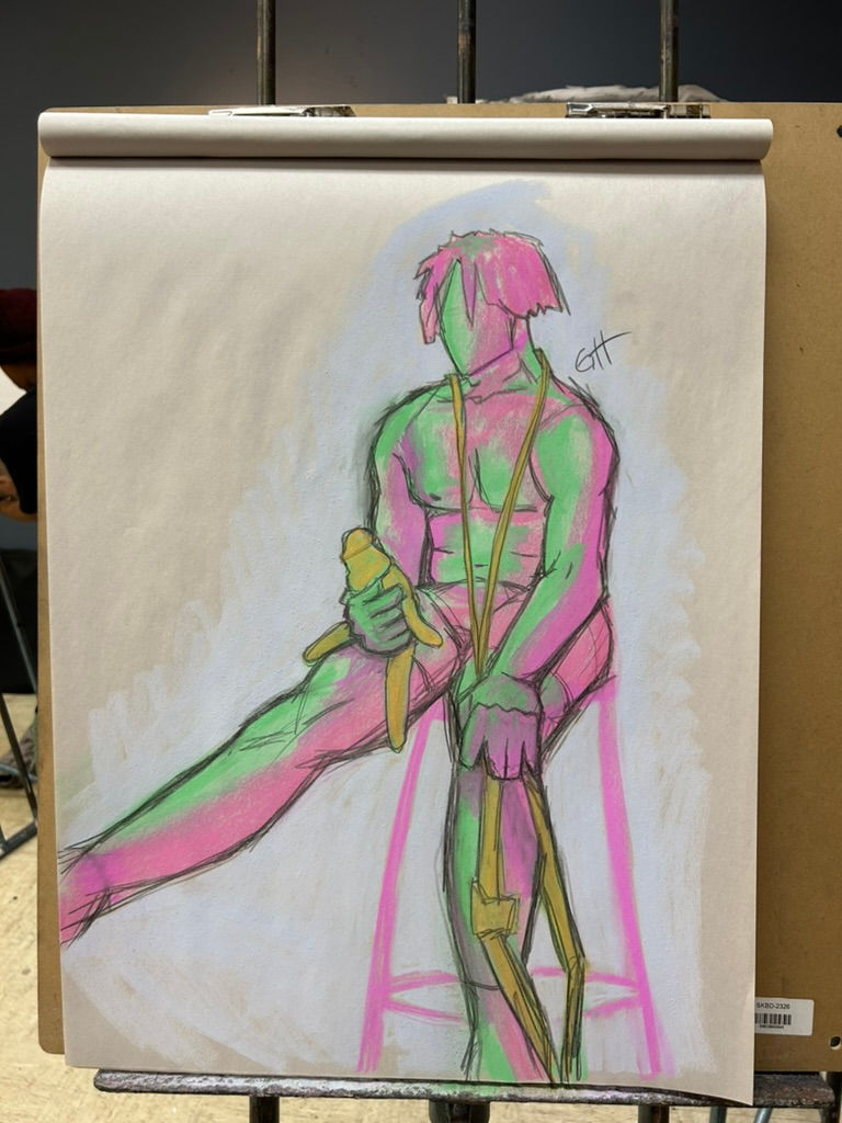 Chalk Pastels on Newsprint