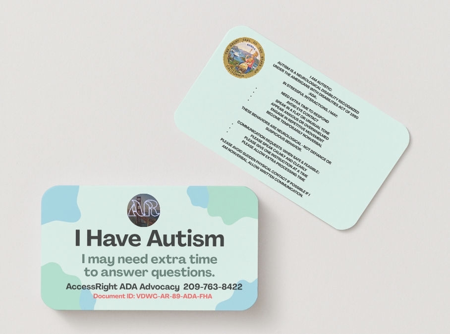 I Have Autism Wallet Card