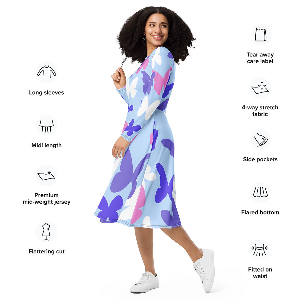 Thumbnail: Women's Long Sleeve Midi Dress