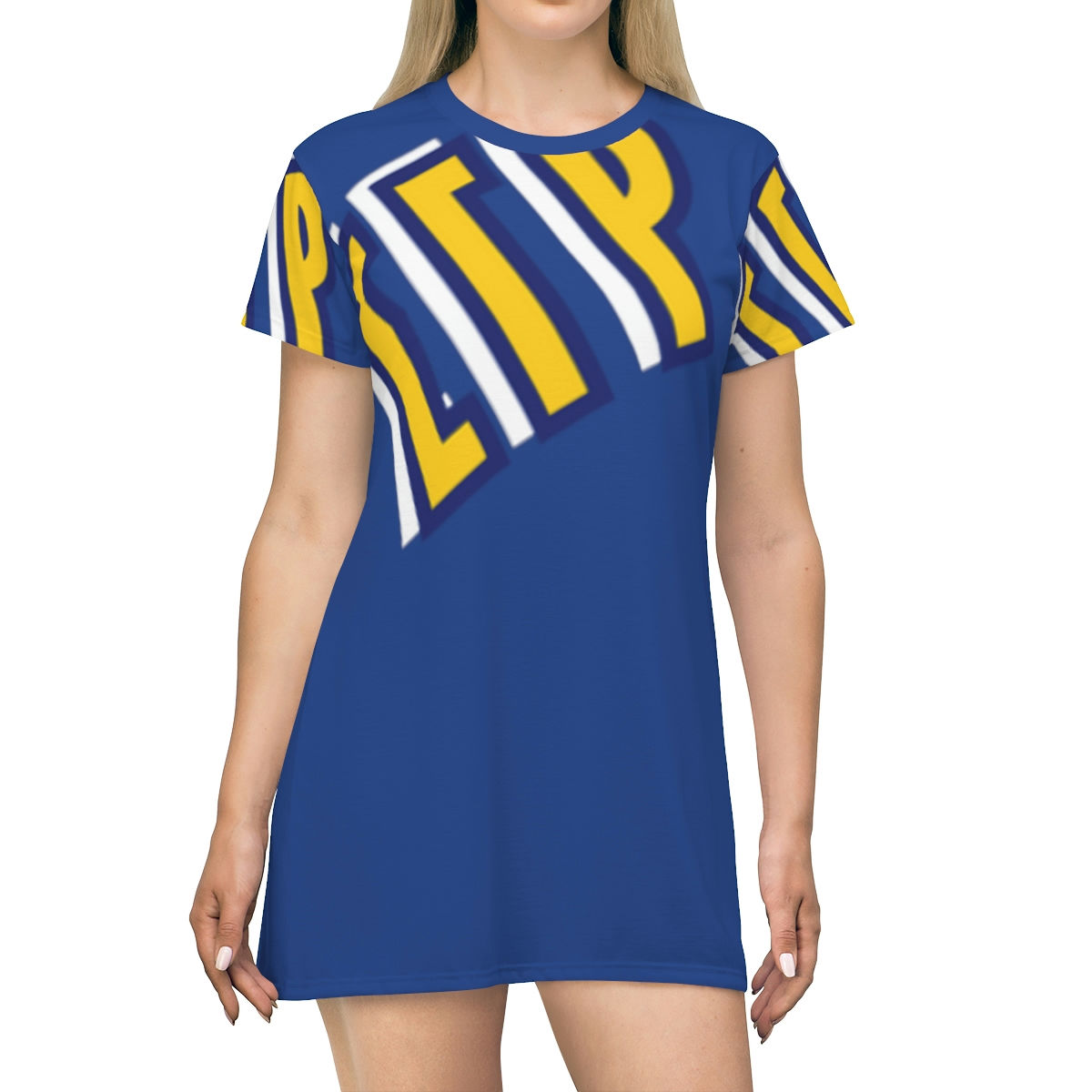 SG Rho Blue All Over Print T-Shirt Dress