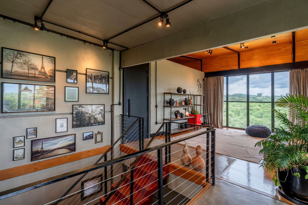 Casa de Campo contemporâneal utilizando concreto, madeira e metal, projeto arquitetônico Isabella Dalfovo