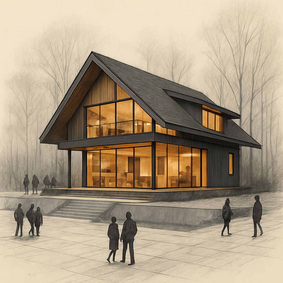 Croquis e esboços de novos conceitos de arquitetura, desenvolvidos por Isabella Dalfovo Escritório de Arquitetura Cacavel - Parana