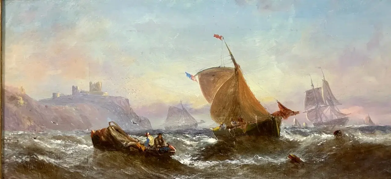 William Calcott Knell - Shipping off Whitby Harbour