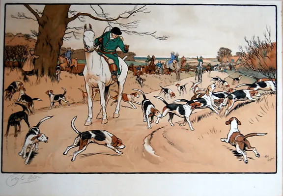 Cecil Aldin - The Harefield Chase