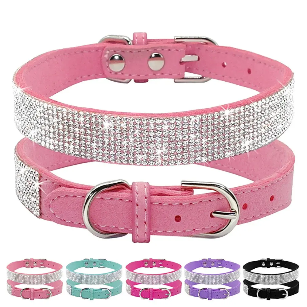 CrystalLuxe™ Rhinestone Dog Collar – Sparkle with Every Step