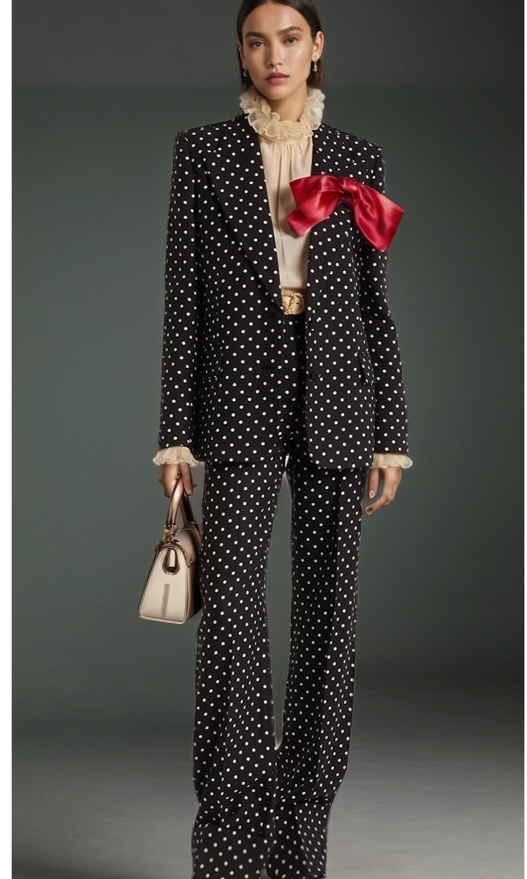 Elegant Polka Dot Suit Set 71Y