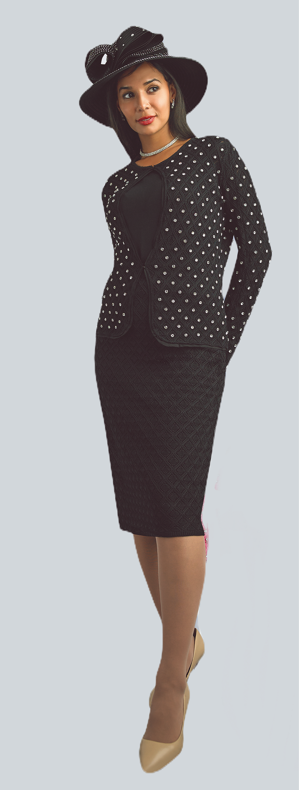 Rhinestone Knit Suit