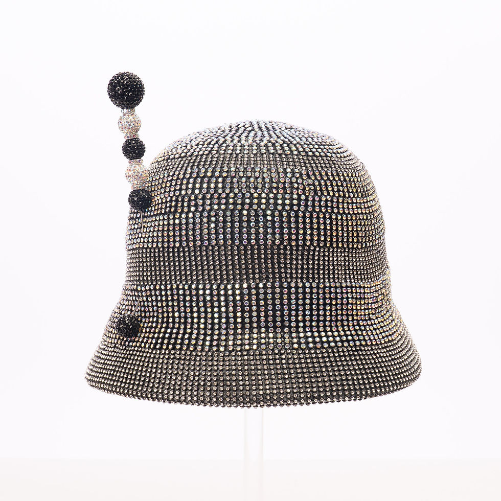 Thumbnail: Hand-Beaded Cloche Hat With Hat Pin Aj900s