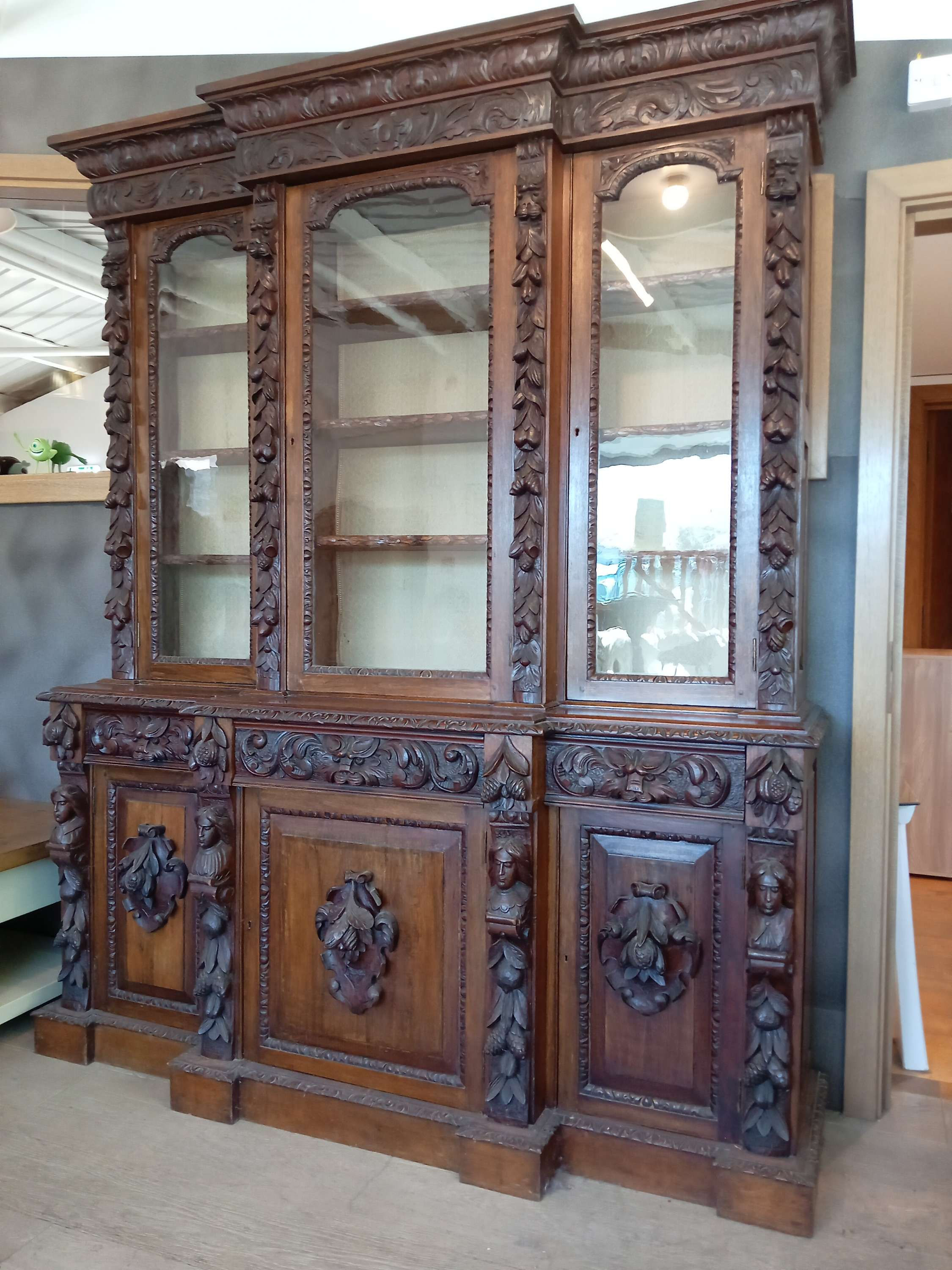 Large antique display unit