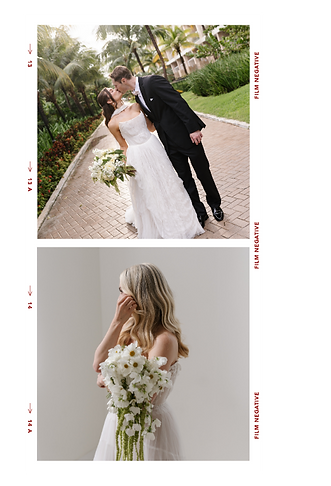 Couple's portrait at destination wedding in Mexico followed by bridal portraits in studio