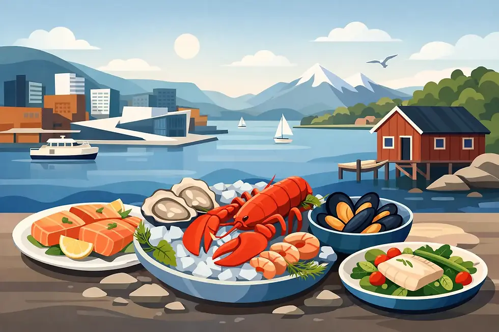 Seasonal Norwegian Seafood Menu i Oslo