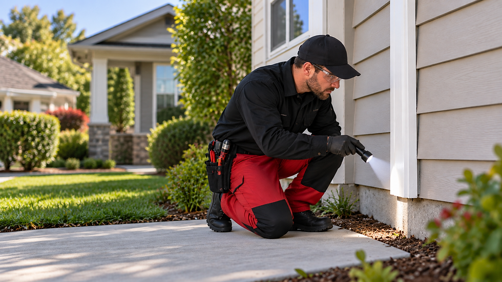 Socal gopher and pest control technician inspecting for rodent activity