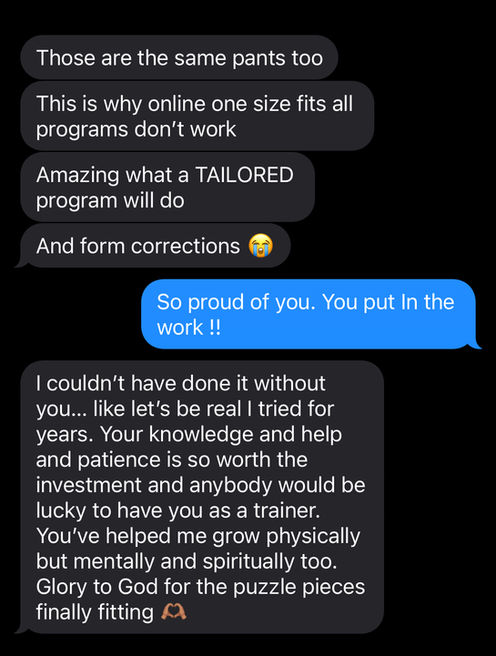 transformations and kind words from clients