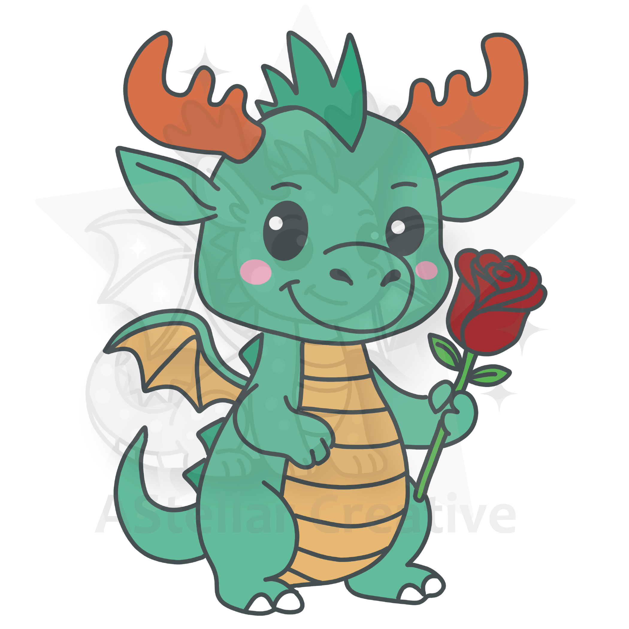 Harvey with Rose Digital Sticker