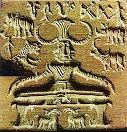 This is a picture of the ancient Indus Valley civilisation pushpati seal.