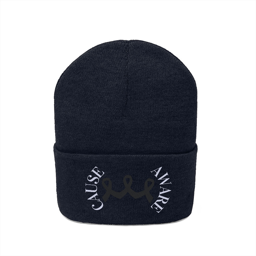 Thumbnail: Cause Aware Triple Black Ribbon - Knit Beanie