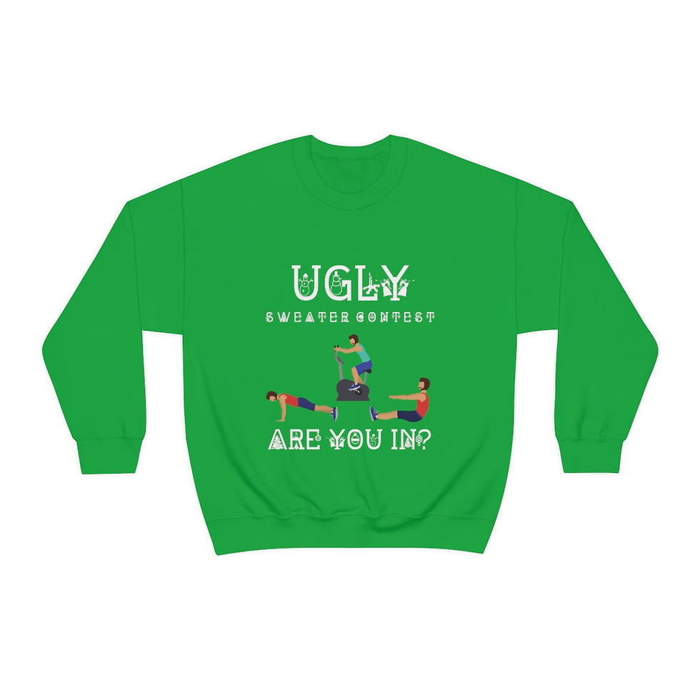 Ugly Sweater Contest - Man Exercise - Unisex Heavy Blend™ Crewneck Sweatshirt