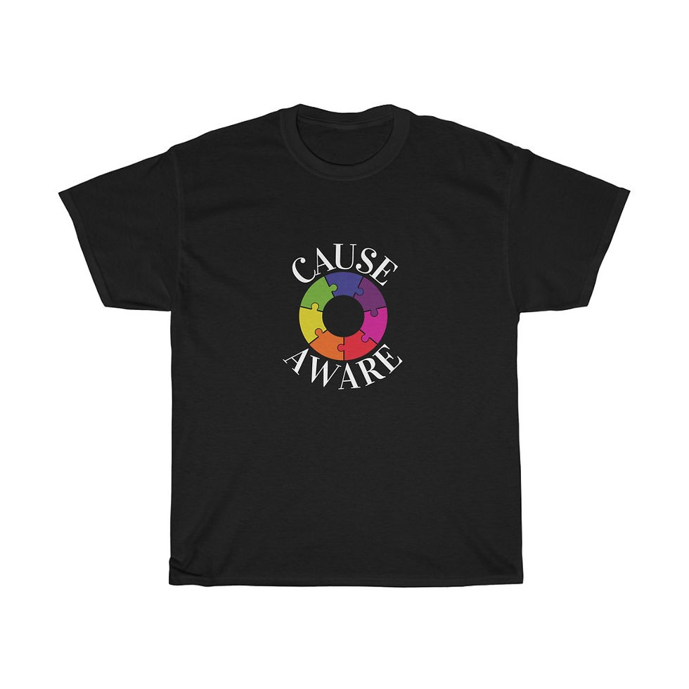Thumbnail: Cause Aware - Autism Puzzle Pieces - Unisex Heavy Cotton Tee