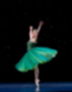 Pacific Northwest Ballet principal dancer Elizabeth Murphy in Emeralds from Jewels, choreography by George Balanchine © The George Balanchine Trust. Photo © Angela Sterling.