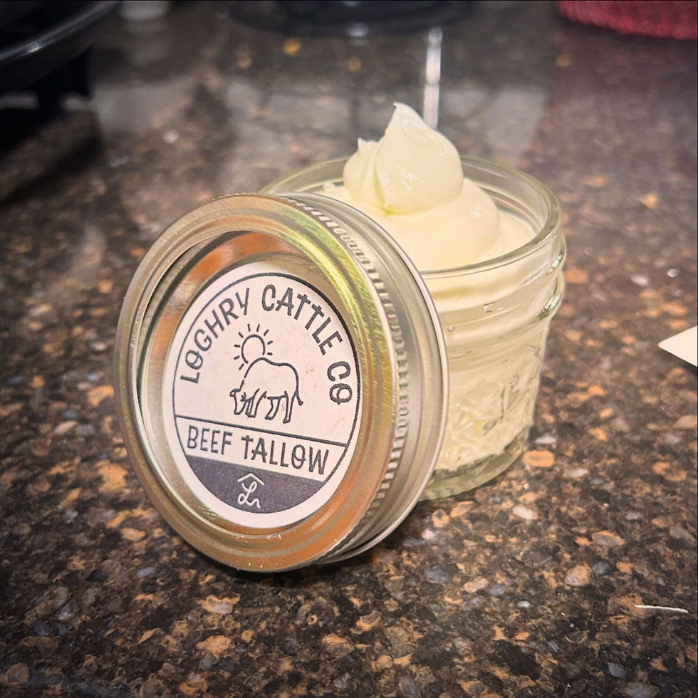 Glass Jar Full of Whipped Beef Tallow