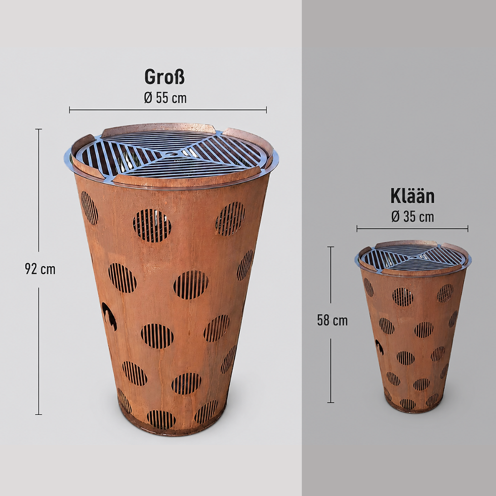 Miniaturbild: Feuertonne Groß mit Grillrost