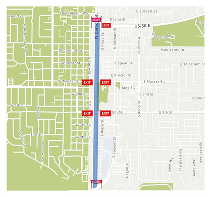 Nevada Day Parade Exit Map