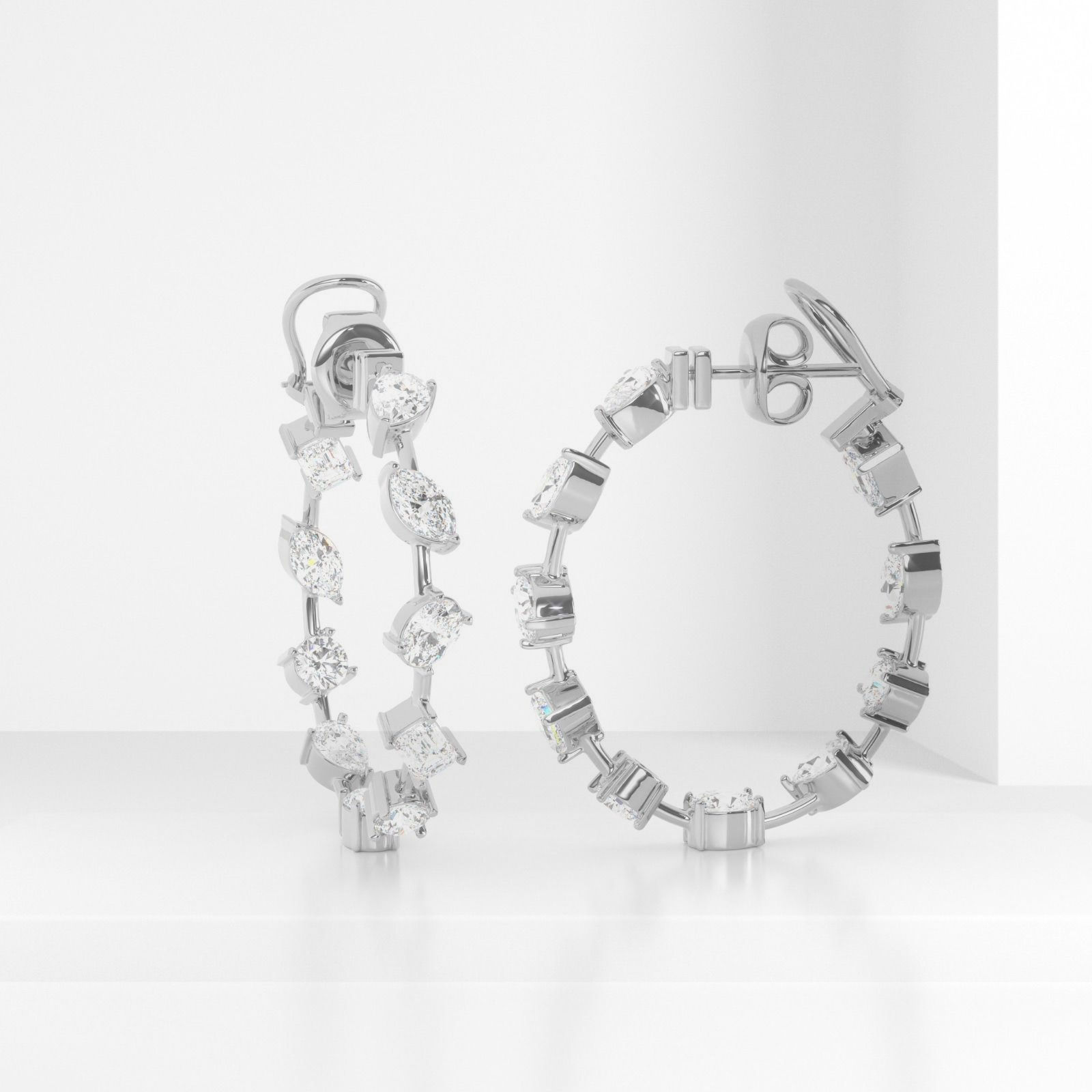 Diamond looped earrings