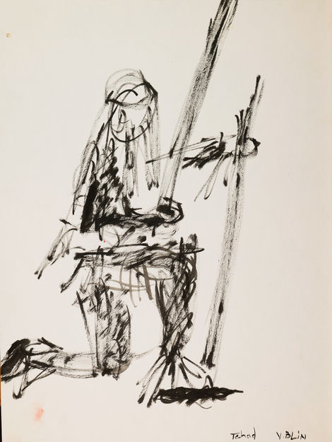 Viviane BLIN_artiste peintre drôme_Africanie_Tchad_Ballet national_Themacult_NDJAMENA_encre