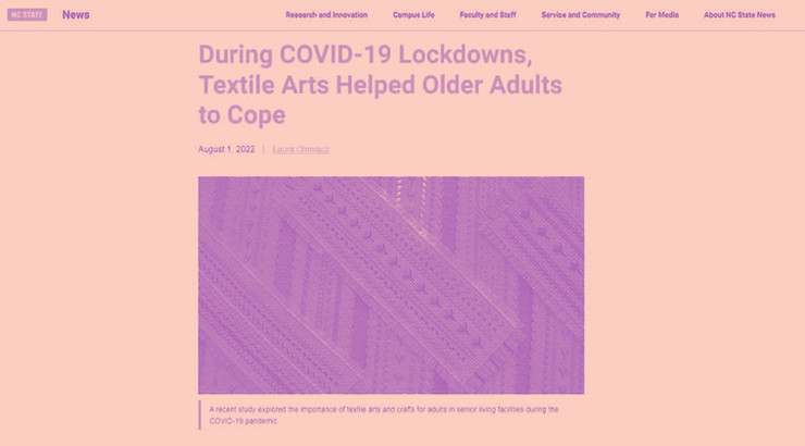 Interview about my research on Crafting and COVID