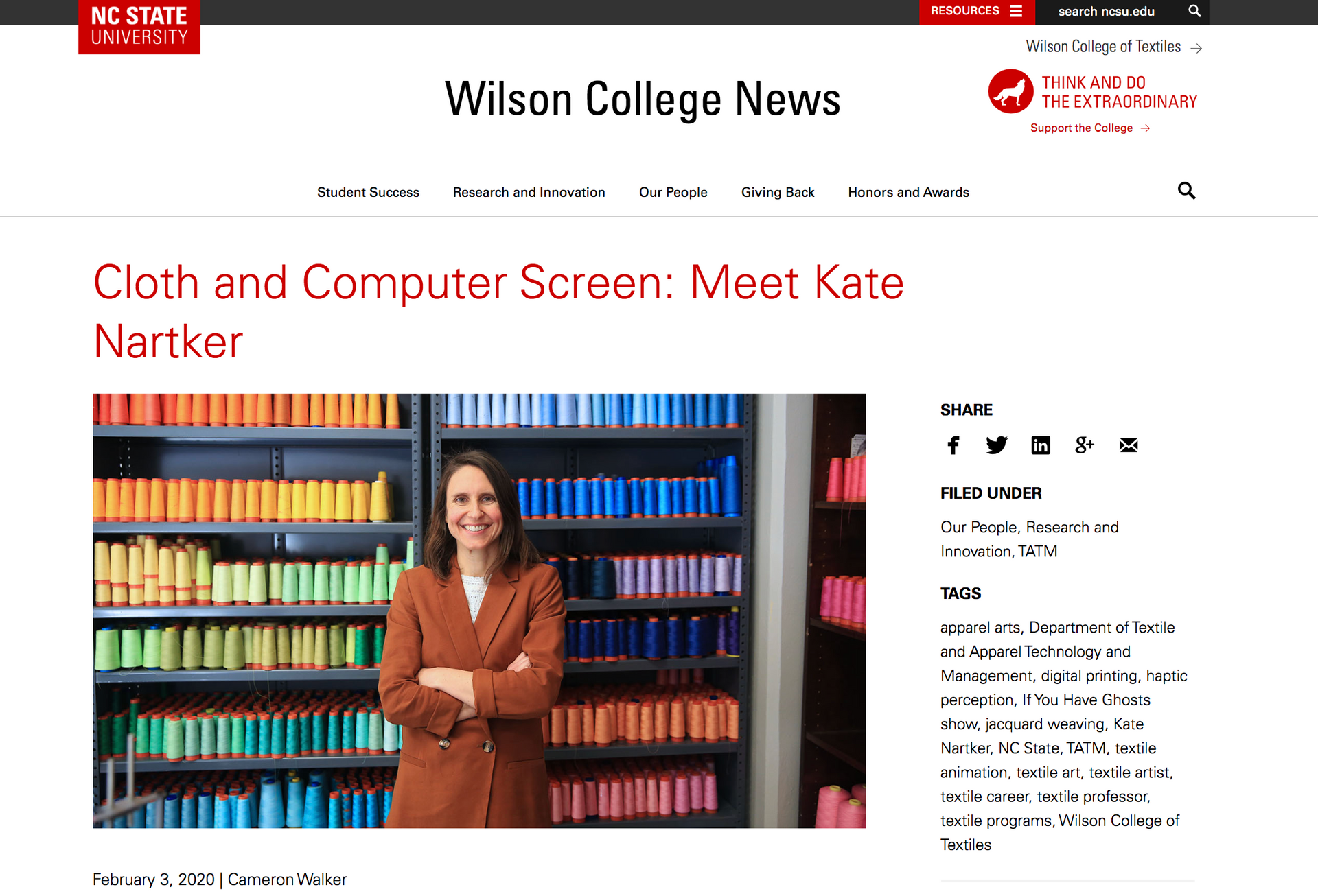 New teaching position at NC State