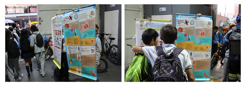 Socialización de información importante sobre primeros auxilios y líneas de atención.