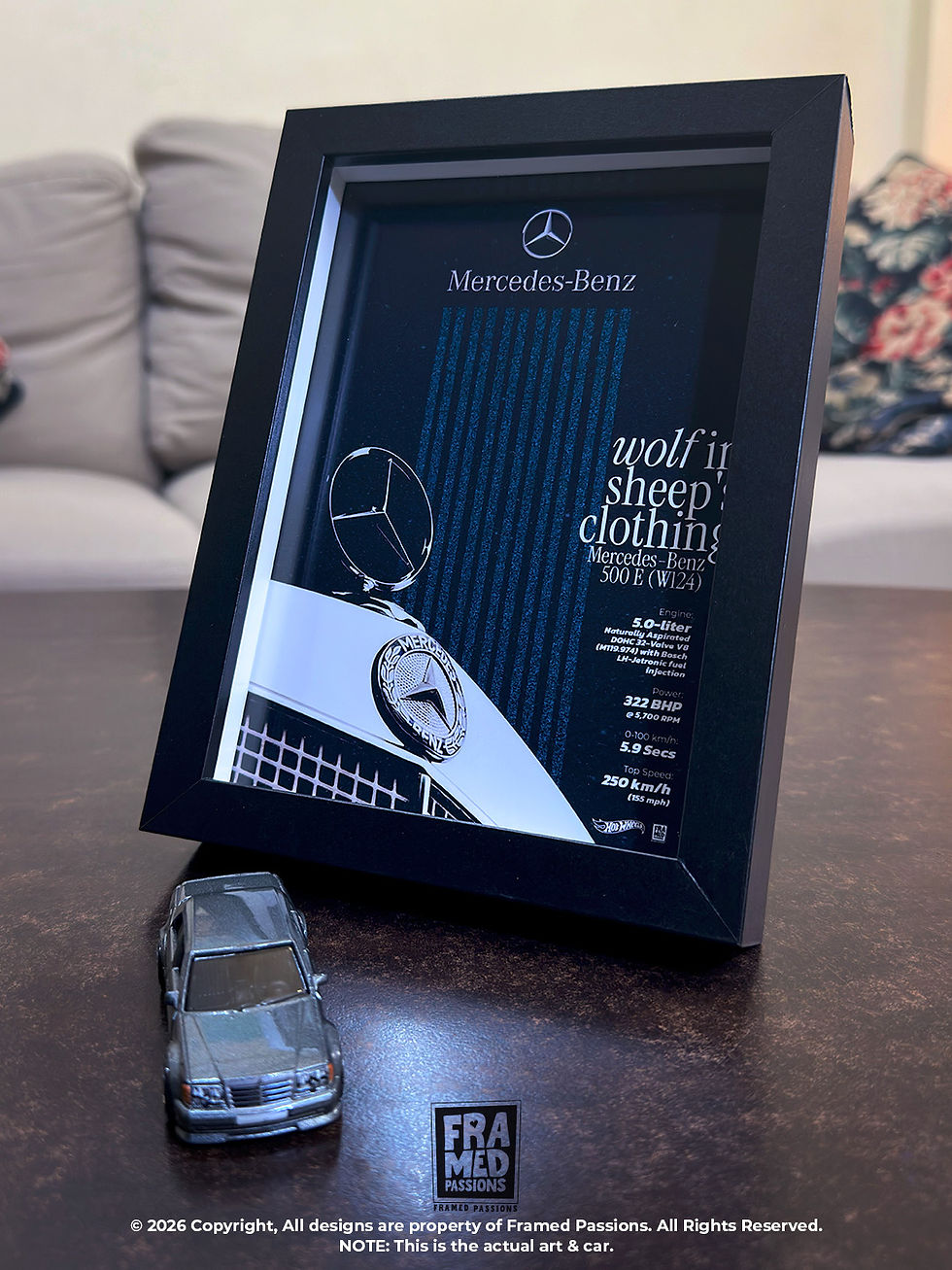 Thumbnail: Mercedes-Benz 500 E Diecast Car Art Frame
