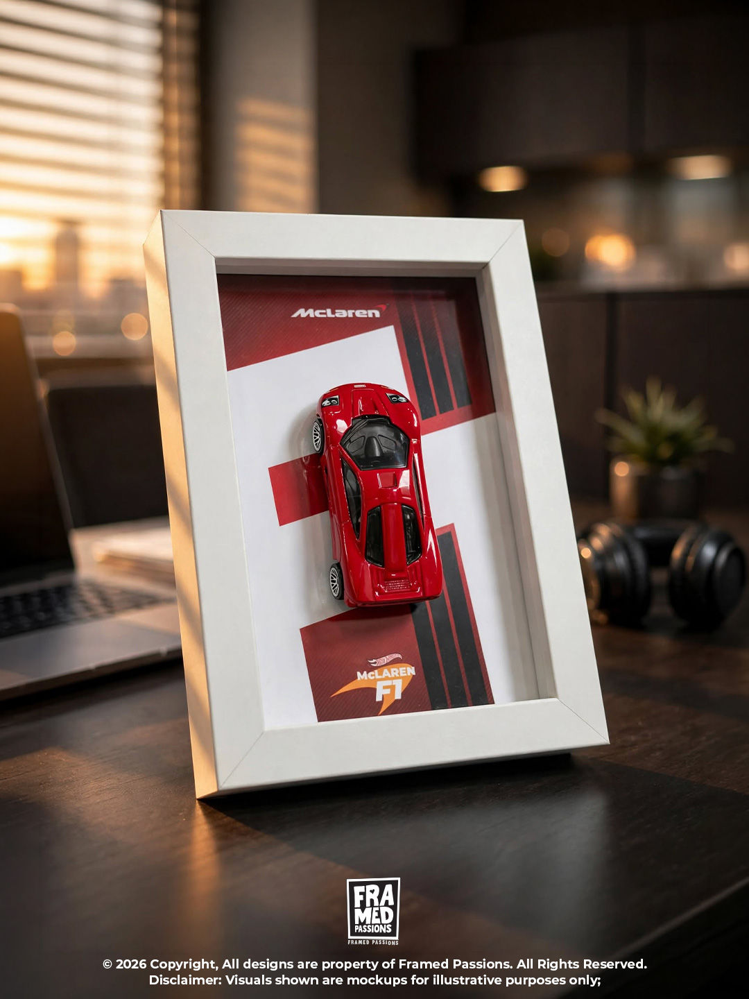 McLaren F1 Desk Buddy Diecast Car Art Frame