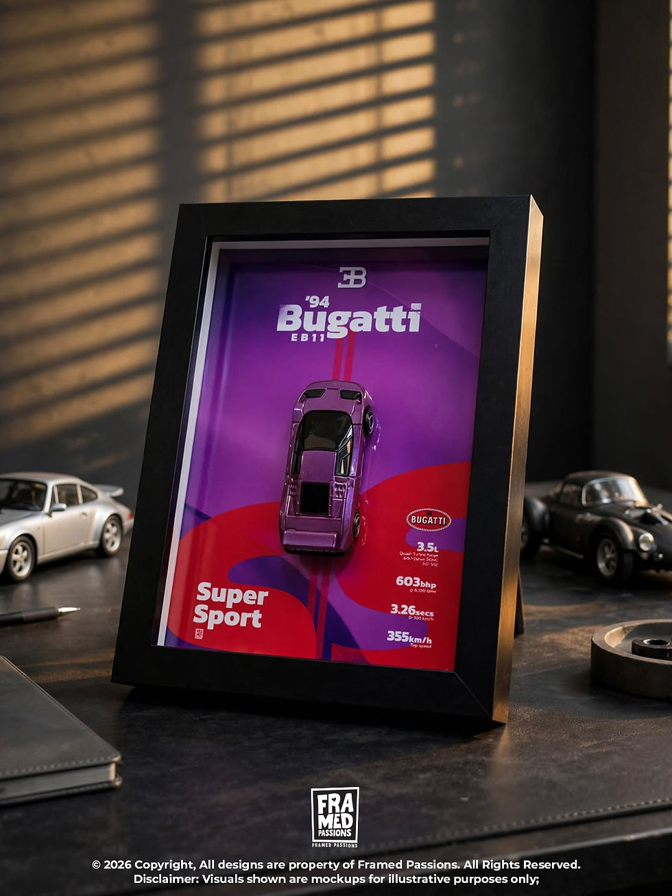 Thumbnail: Bugatti EB110 Super Sport Diecast Car Art Frame